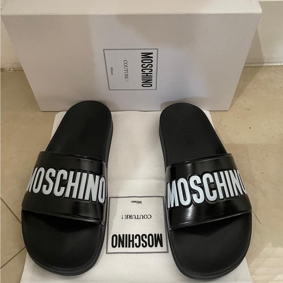 Moschino Black Slide Sandals/Slippers - Picture 4 of 4